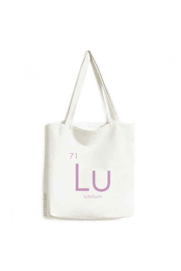 Chestry Elements Period Table Lanthanide Lutetium Lu Tote Canvas Bag Shopping Satchel Casual Handbag