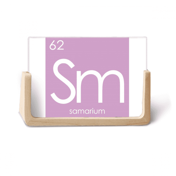 Chestry Elements Period Table Lanthanide Samarium Sm Photo Wooden Photo Frame Tabletop Display