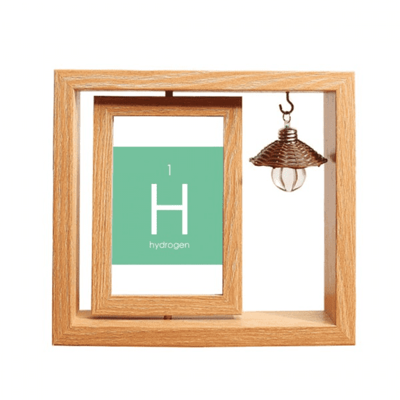 Chestry Elements Period Table Nonmetal Hydrogen H Wooden Rotating Picture Photo Frame 4x6