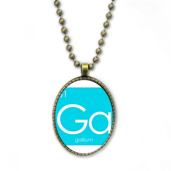 Chestry Elements Period Table Poor Metals Gallium Ga Necklace Vintage Chain Bead Pendant Jewelry Collection