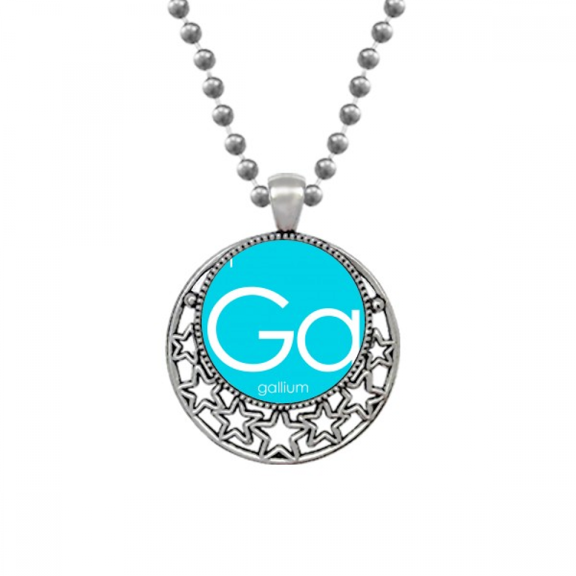 Chestry Elements Period Table Poor Metals Gallium Ga Necklaces Pendant Retro Moon Stars Jewelry