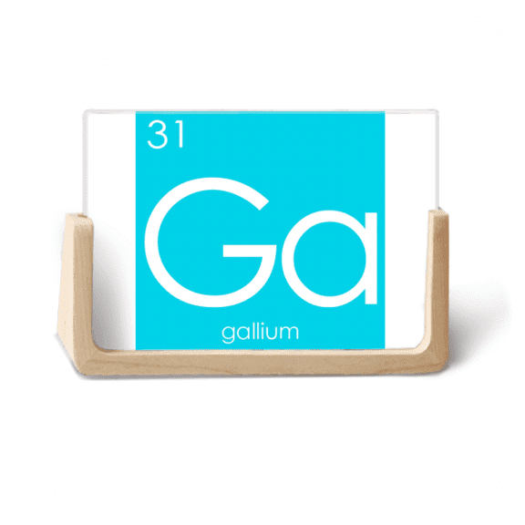 Chestry Elements Period Table Poor Metals Gallium Ga Photo Wooden Photo Frame Tabletop Display
