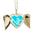 thumbnail image 1 of Chestry Elements Period Table Poor Metals Nihonium Nh Folded Wings Peach Heart Pendant Necklace, 1 of 4