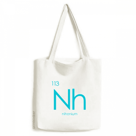 Chestry Elements Period Table Poor Metals Nihonium Nh Tote Canvas Bag Shopping Satchel Casual Handbag