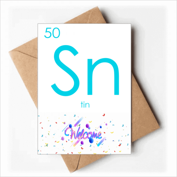 Chestry Elements Period Table Poor Metals Tin Sn Welcome Back Greeting Cards Envelopes Blank
