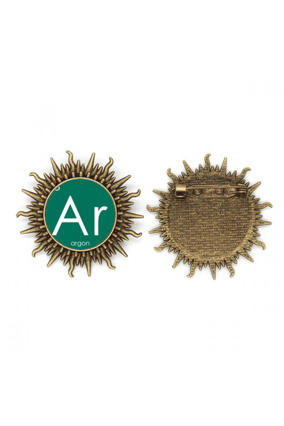 Chestry Elements Period Table Rare Gas Argon Ar Metall Sonne Brosche Haken Pin