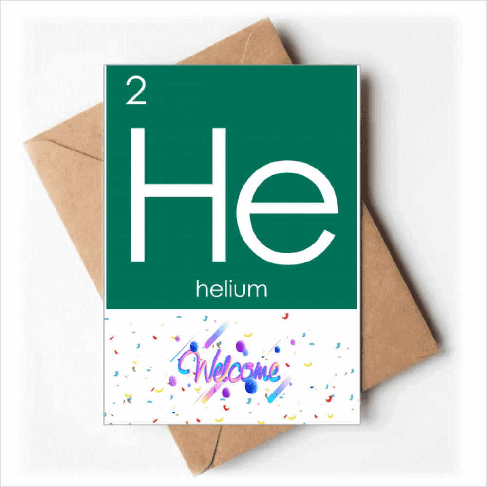 Chestry Elements Period Table Rare Gas Helium He Welcome Back Greeting Cards Envelopes Blank
