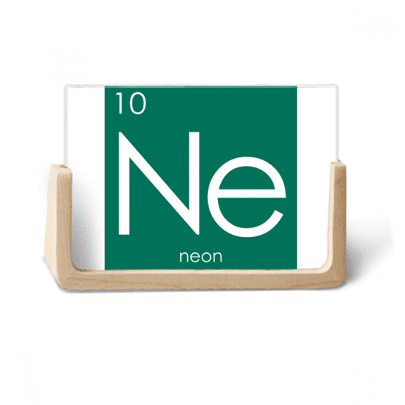 Chestry Elements Period Table Rare Gas Neon Ne Photo Wooden Photo Frame Tabletop Display