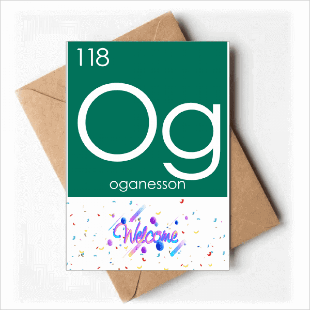 Chestry Elements Period Table Rare Gas Oganesson Og Welcome Back Greeting Cards Envelopes Blank