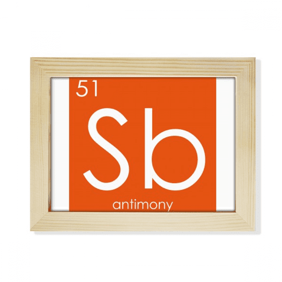 Chestry Elements Period Table Semetal Antimony Sb Desktop Photo Frame Picture Art Decoration Painting 6x8 inch