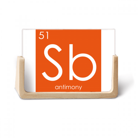 Chestry Elements Period Table Semetal Antimony Sb Photo Wooden Photo Frame Tabletop Display