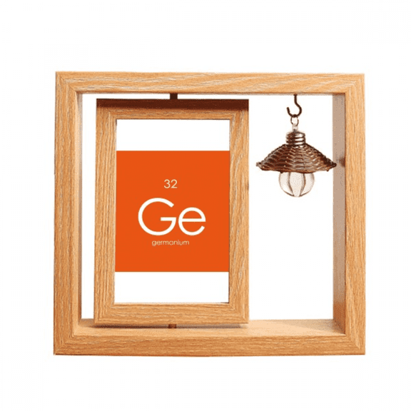 Chestry Elements Period Table Semetal Germanium Wooden Rotating Picture Photo Frame 4x6