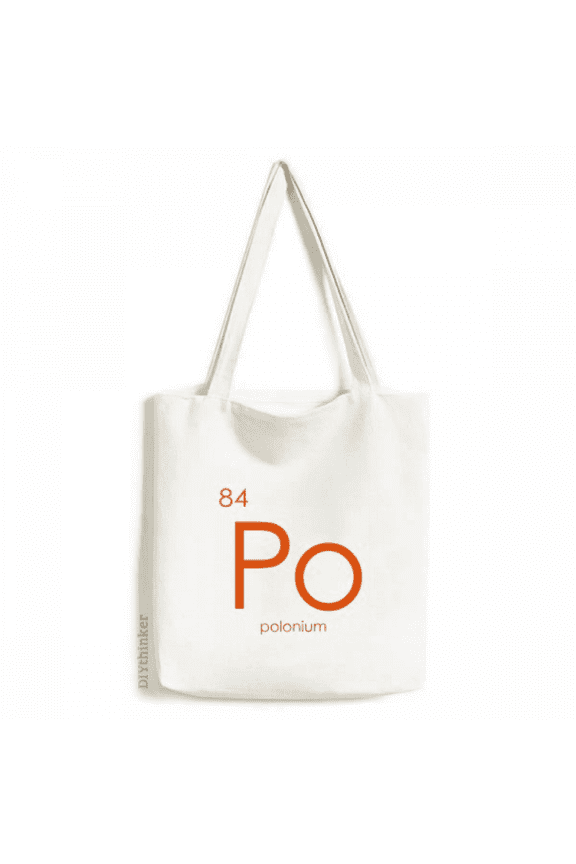Period Table Semetal Polonium Po Tote Canvas Bag Shopping Satchel Casual Handbag