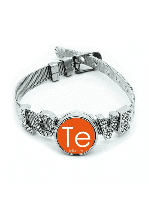 Chestry Elements Period Table Semetal Tellurium Te Bracelet Wristband Crystal Love Adjustable Bangle