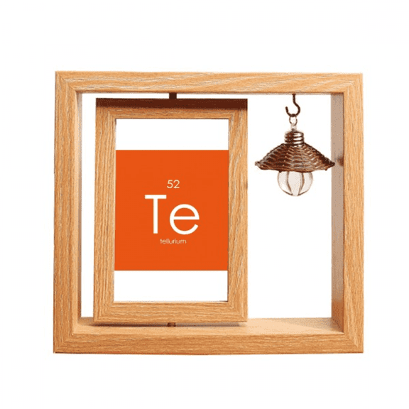 Chestry Elements Period Table Semetal Tellurium Te Wooden Rotating Picture Photo Frame 4x6