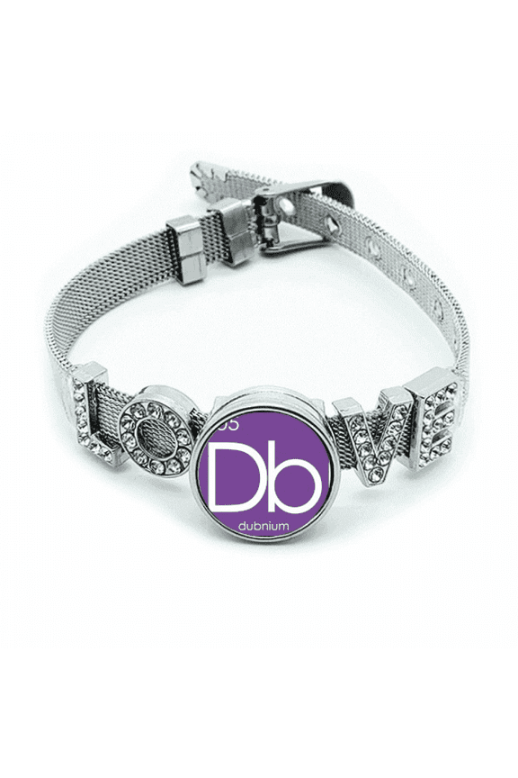 Chestry Elements Period Table Transition Metals Dubnium Db Bracelet Wristband Crystal Love Adjustable Bangle