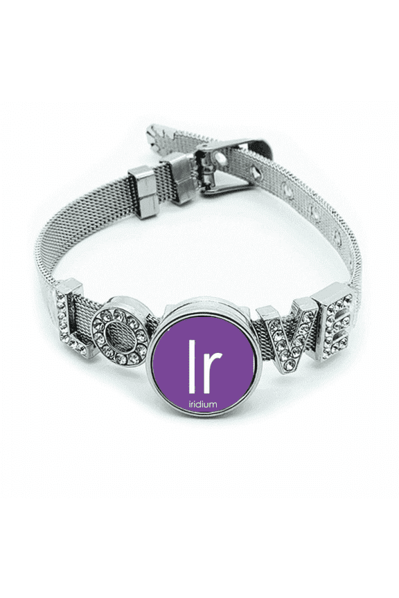 Chestry Elements Period Table Transition Metals Iridium Ir Bracelet Wristband Crystal Love Adjustable Bangle