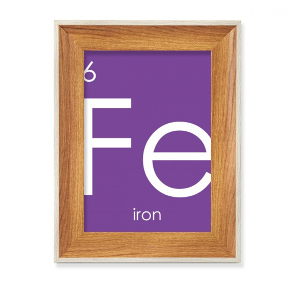 Chestry Elements Period Table Transition Metals Iron Fe Desktop Wooden Photo Frame Display Picture Art Painting Multiple Sets