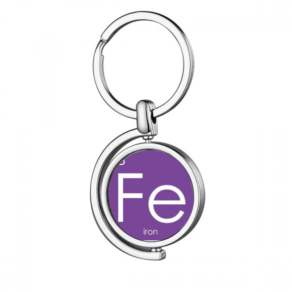 Chestry Elements Period Table Transition Metals Iron Fe Rotating Keychain Metal Keyring Holder