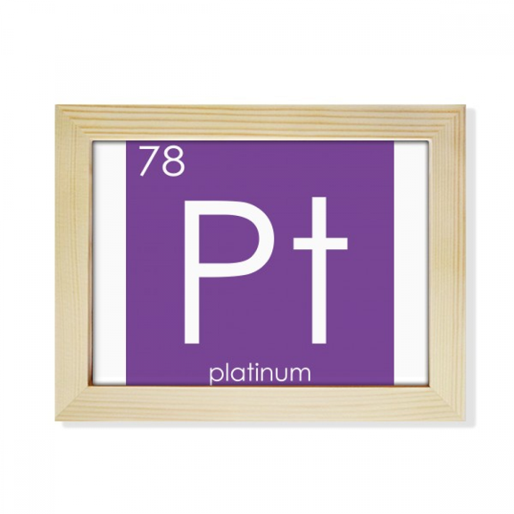 Chestry Elements Period Table Transition Metals Platinum Pt Desktop Photo Frame Picture Art Decoration Painting 6x8 inch