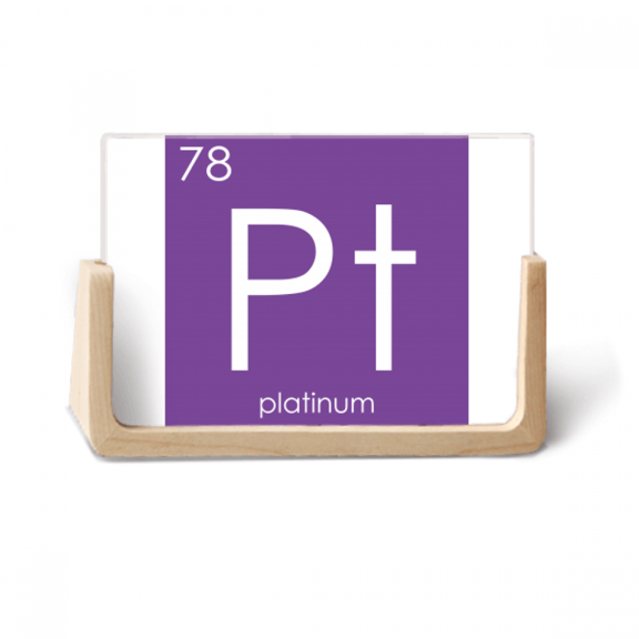 Chestry Elements Period Table Transition Metals Platinum Pt Photo Wooden Photo Frame Tabletop Display