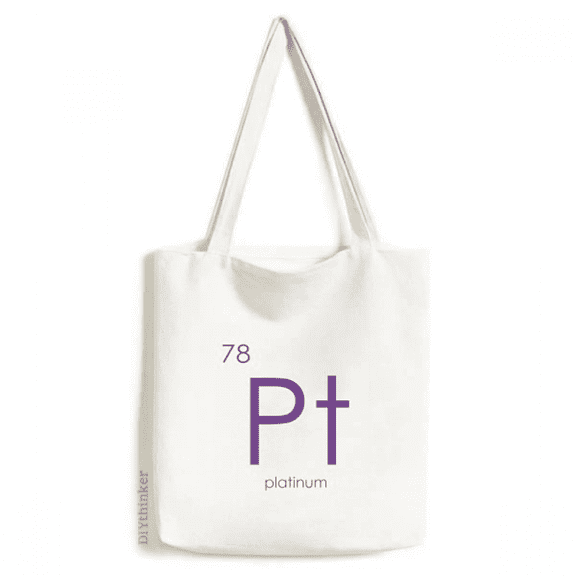 Chestry Elements Period Table Transition Metals Platinum Pt Tote Canvas Bag Shopping Satchel Casual Handbag
