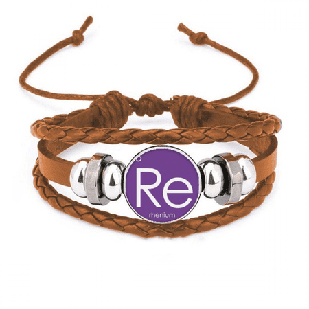 Chestry Elements Period Table Transition Metals Rhenium Re Bracelet Wristband Leather Jewelry Ornament