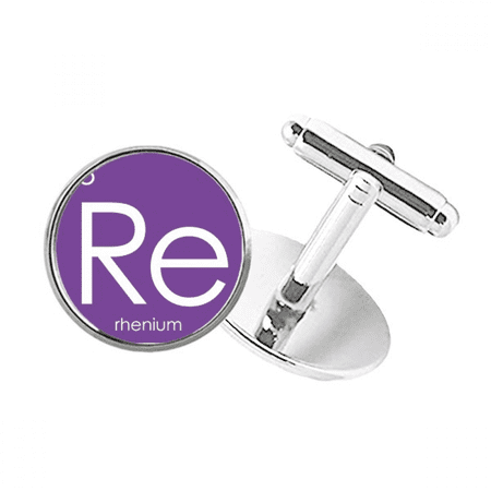 Chestry Elements Period Table Transition Metals Rhenium Re Round Button Cuff Clip Stud Cufflinks