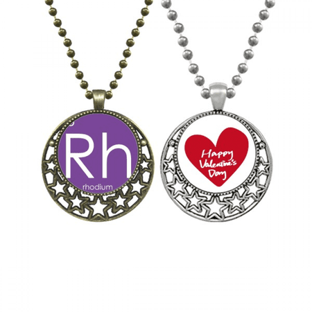 Chestry Elements Period Table Transition Metals Rhodium Rh Pendant Necklace Mens Womens Valentine Chain