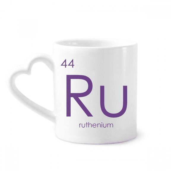 Chestry Elements Period Table Transition Metals Ruthenium Ru Mug Coffee Cerac Drinkware Glass Heart Cup