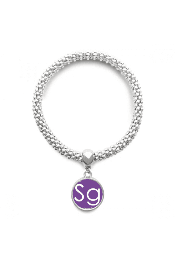Chestry Elements Period Table Transition Metals Seaborgium Sg Sliver Bracelet Pendant Jewelry Chain Adjustable Bangle