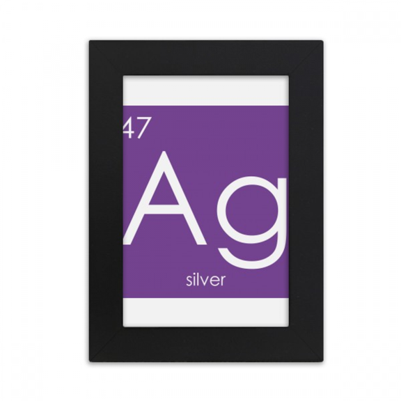 Chestry Elements Period Table Transition Metals Silver Ag Desktop Photo Frame Picture Display Art Painting Exhibit