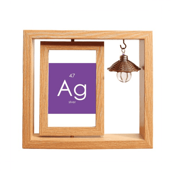 Chestry Elements Period Table Transition Metals Silver Ag Wooden Rotating Picture Photo Frame 4x6