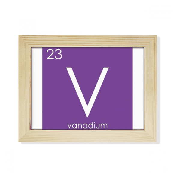 Chestry Elements Period Table Transition Metals Vanadium V Desktop Photo Frame Picture Art Decoration Painting 6x8 inch