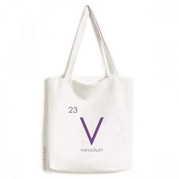 Chestry Elements Period Table Transition Metals Vanadium V Tote Canvas Bag Shopping Satchel Casual Handbag