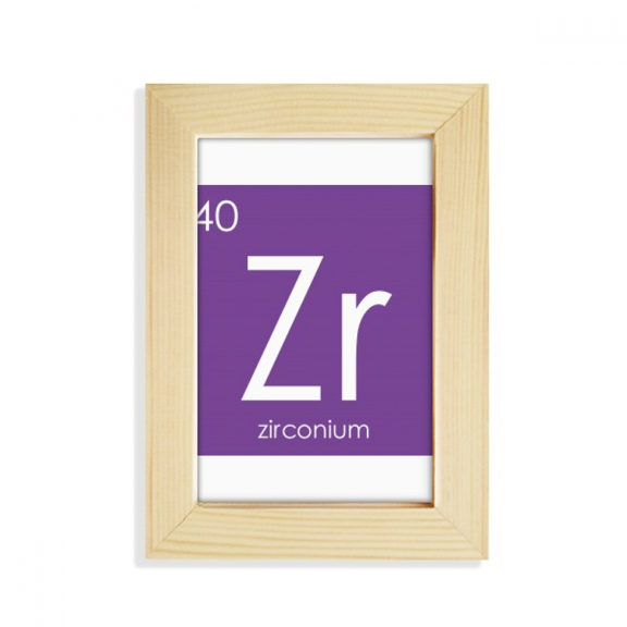 Chestry Elements Period Table Transition Metals Zirconium Zr Desktop Display Photo Frame Picture Art Painting 5x7 inch