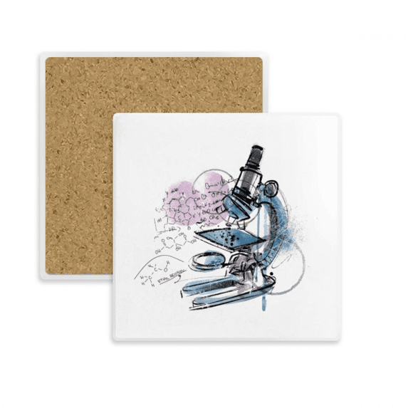 Chestry Kowledge Microscope Square Coaster Cup Mat Mug Subplate Holder Insulation Stone