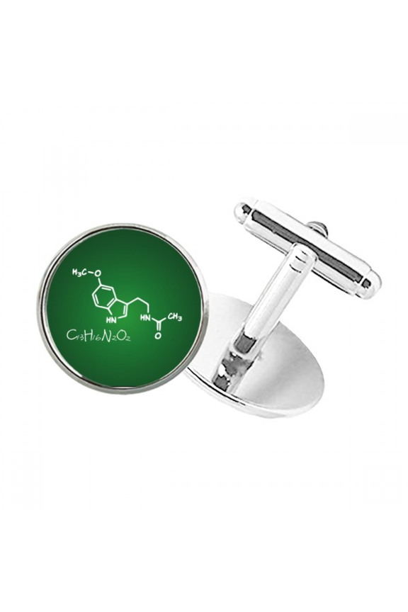 Chestry Kowledge Structural Formula Round Button Cuff Clip Stud Cufflinks