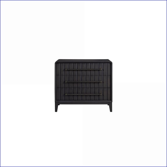 Chests | 3-Drawer Bachelor Chest Peppercorn Finish | Black | Solid Wood+MDF