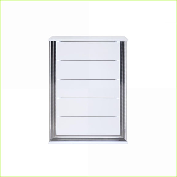 Chests | Deco-Modern White Chest with LED Accent Lighting | White | Engineered Wood