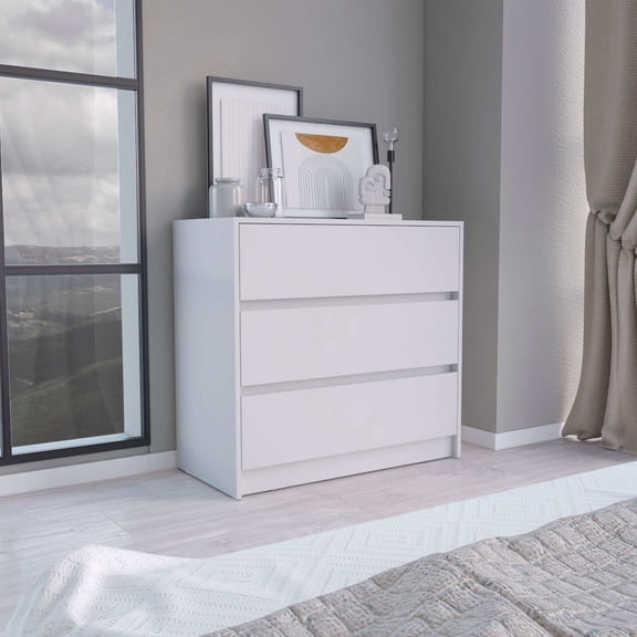Chests Of Drawers, Dresser 31"H, 3 Drawers, Chest of Drawers, White, White Dressers,Particle Board Wooden Dressers, Furniture Bedroom Furniture Dressers, Chests & Wardrobes