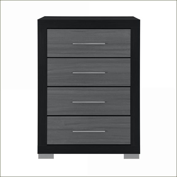 Chests | Elsa Two-Toned Black & Grey Storage Chest | Black | Solid Wood+MDF