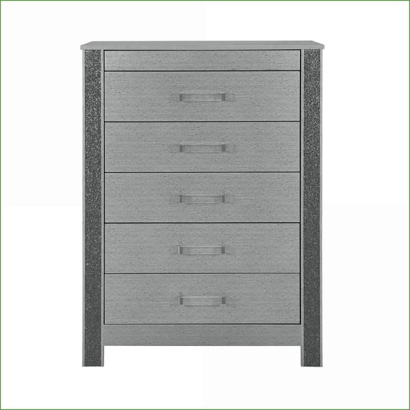 Chests | Lorenzo Modern Silver Chest with Hidden Jewelry Compartment | Solid Wood+MDF