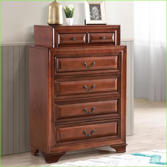 Chests, Modern Warm Oak 54-Drawer + 2 Jewelry Drawers 52"H x 36"W x 17"D | Oak | Wood Veneers