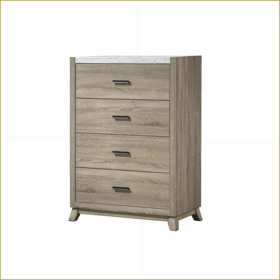 Chests | Rustic Transitional Natural Brown Faux Stone Top Bedside Cabinet | Brown | Wood