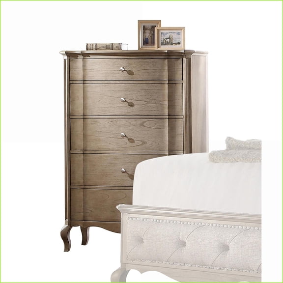 Chests, Traditional 5-Drawer Fully Assembled Chest | Antique Taupe | Synthetic Wood