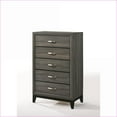 thumbnail image 1 of Chests | Valdemar Weathered Gray 5-Drawer Chest | Gray | Synthetic Wood, 1 of 5