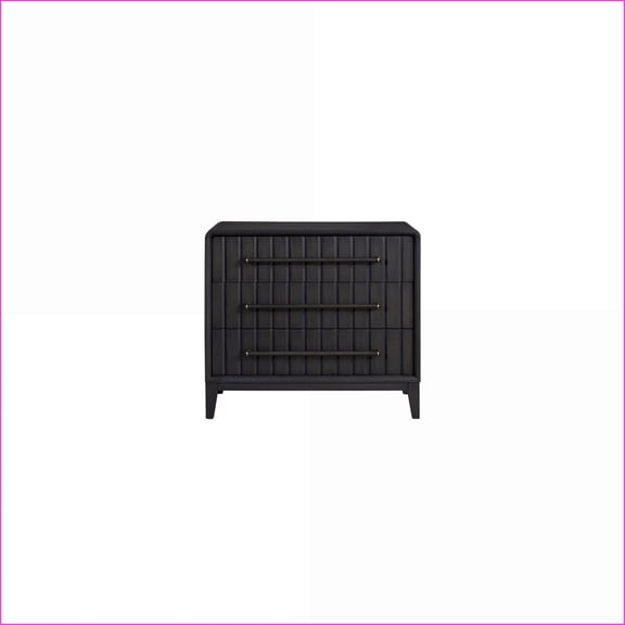 Chests & Wardrobes: 3 Drawer Bachelor Chest, Peppercorn Finish | Solid Wood+MDF | Black