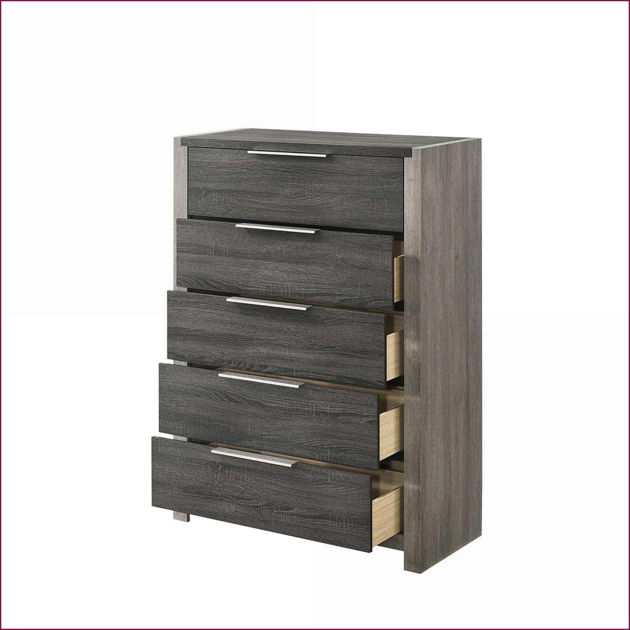 Chests & Wardrobes | 5-Drawer Gray Storage Chest | Gray | Synthetic Wood