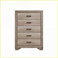 thumbnail image 1 of Chests & Wardrobes: 5-Drawer Industrial Contemporary Bedroom Chest, Natural Finish w/ Black Hardware | Natural | Wood, 1 of 5